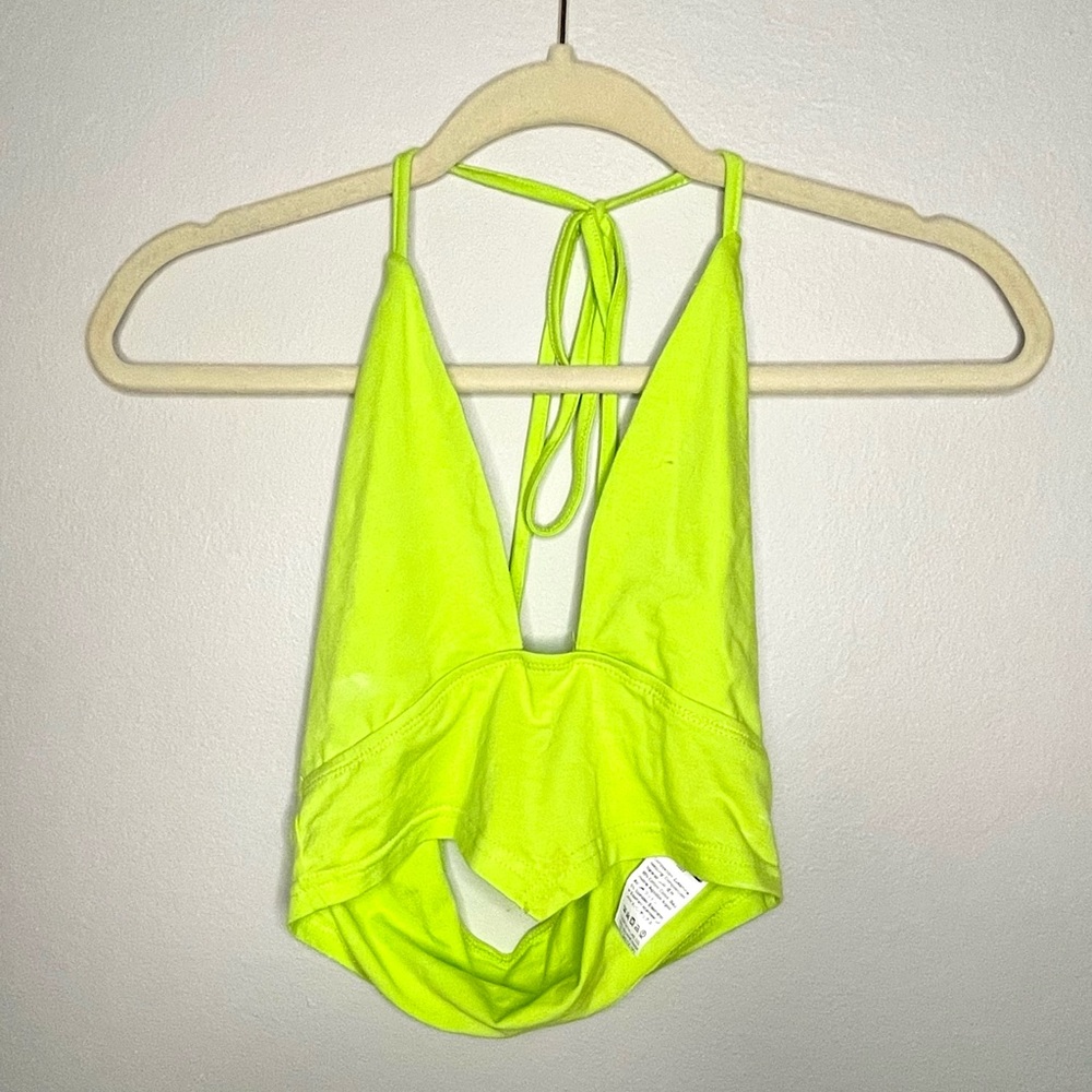 Neon green halter top